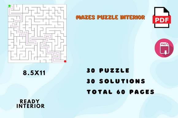 Inside the 30 Square Maze Game with Solutions Puzzle Book