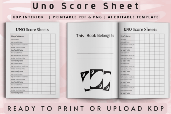 Uno Score Sheet KDP Interior: Your Foundation for a Streamlined Publishing Business
