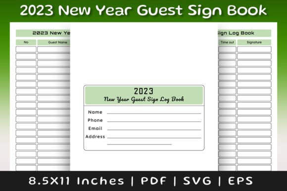 Your Essential 2023 New Year Guest Sign-In Book Interior